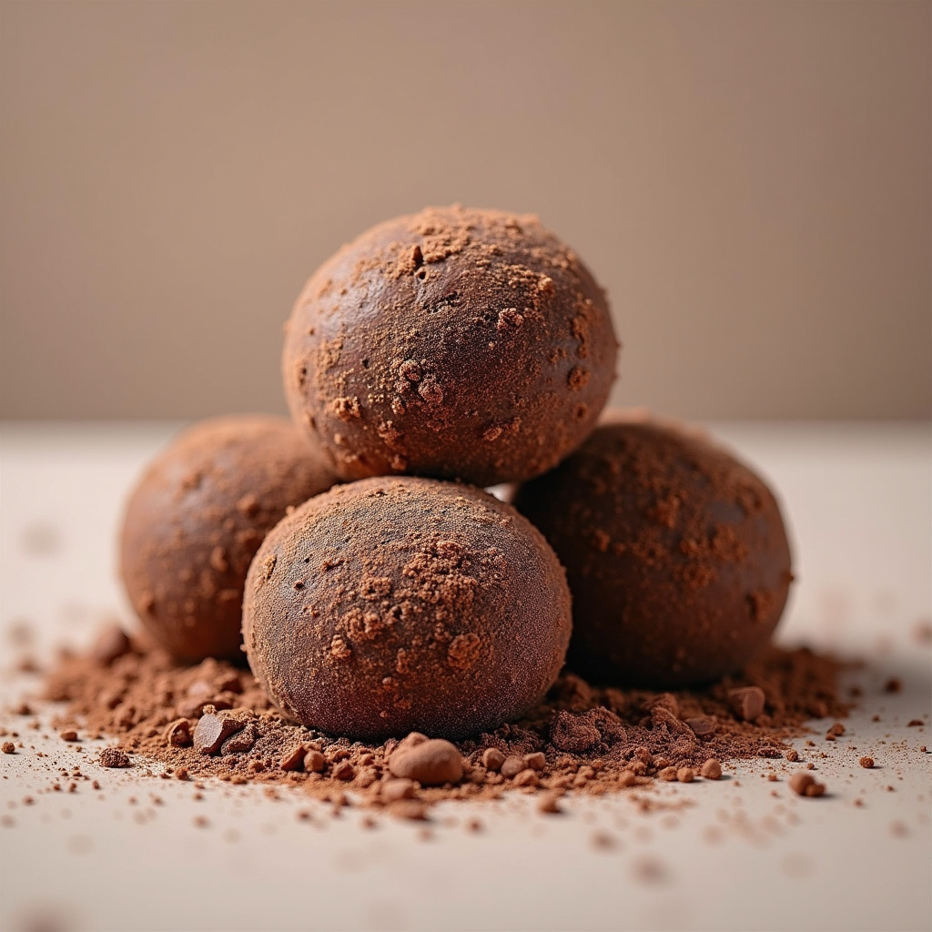 Brigadeiro with milk powder with different chocolate options, professional photography, 8K quality, Brigadeiro de chocolate com leite em pó.