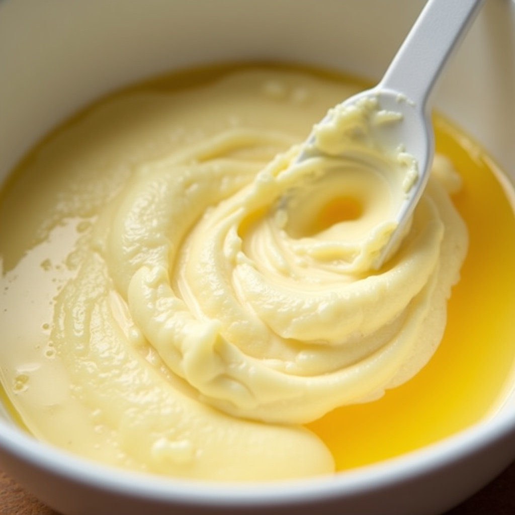 Close-up of beaten egg whites forming stiff peaks in a bowl, preparing for a fluffy omelette, Claras em neve para omelete fofinho.