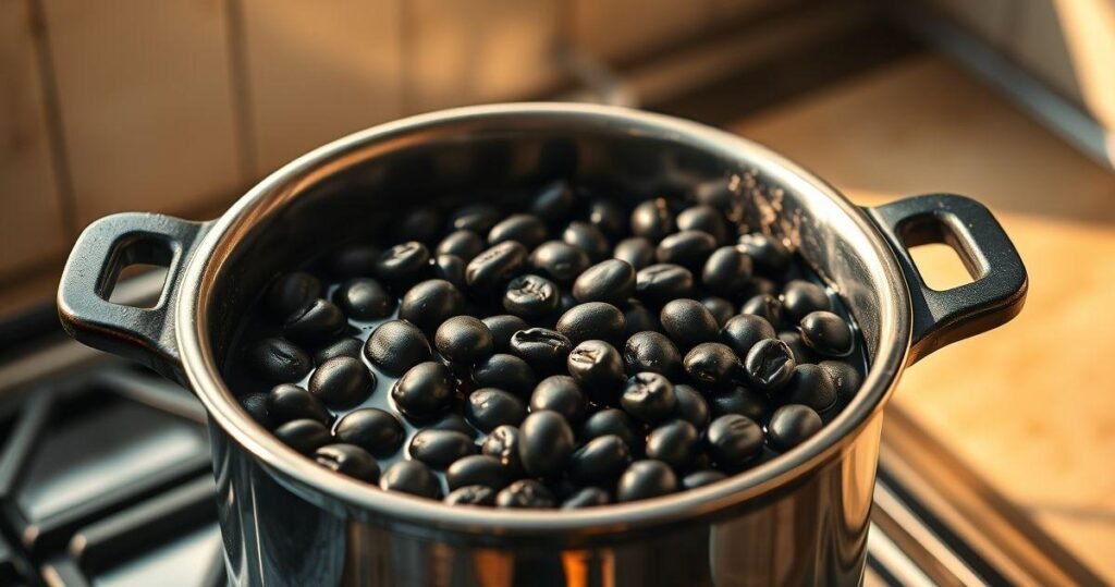 feijão preto panelade pressão