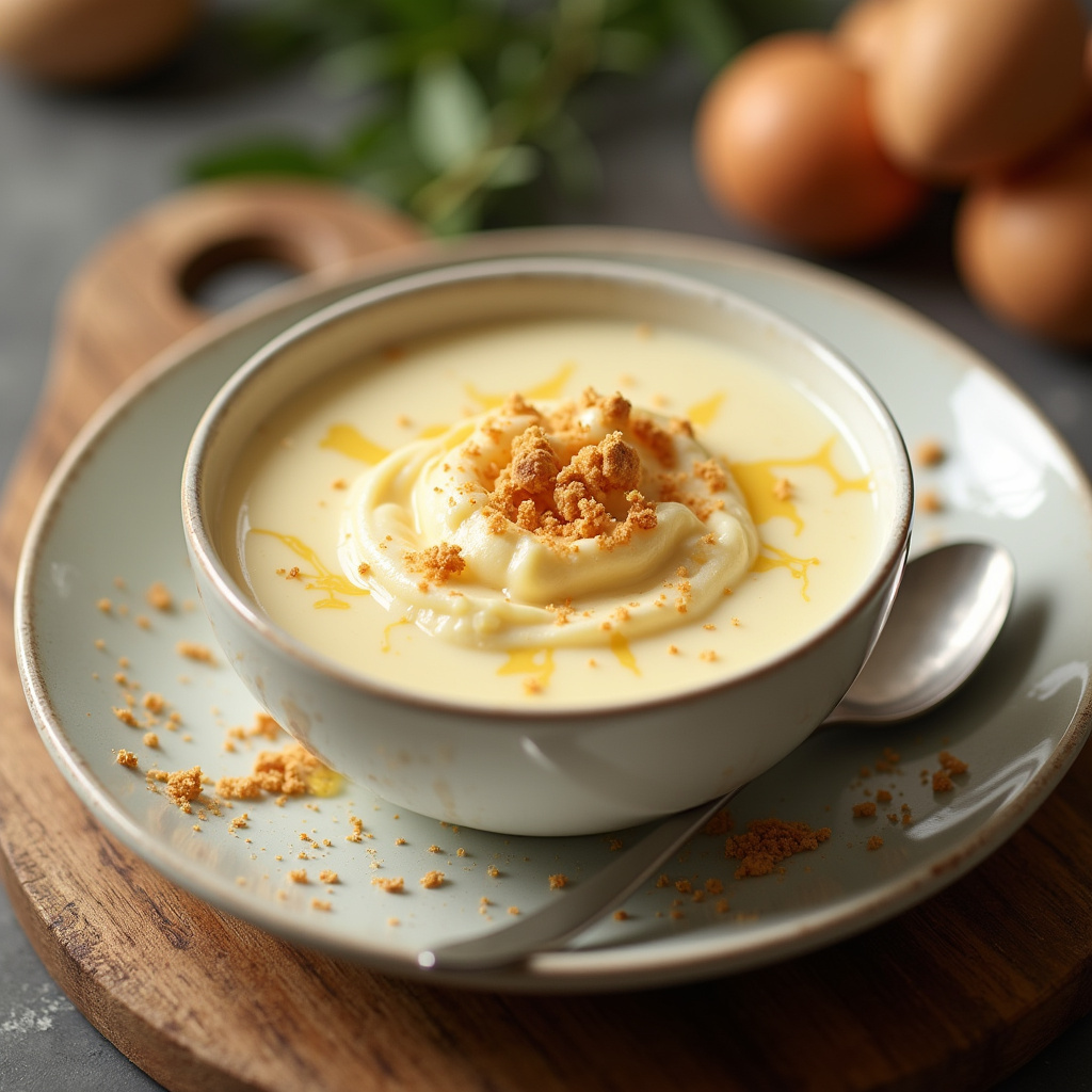 Milk pudding with evaporated milk, creamy texture, natural lighting, 8K quality, sharp focus, Pudim de leite com leite evaporado.
