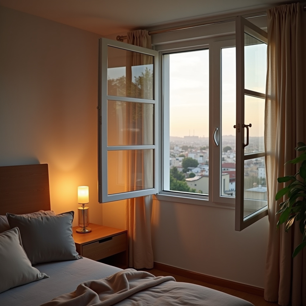 Open windows, air purifier, aromatic candle, Brazilian apartment, good ventilation, 8k, lifestyle Ventilação para evitar cheiro de churrasco no apartamento.