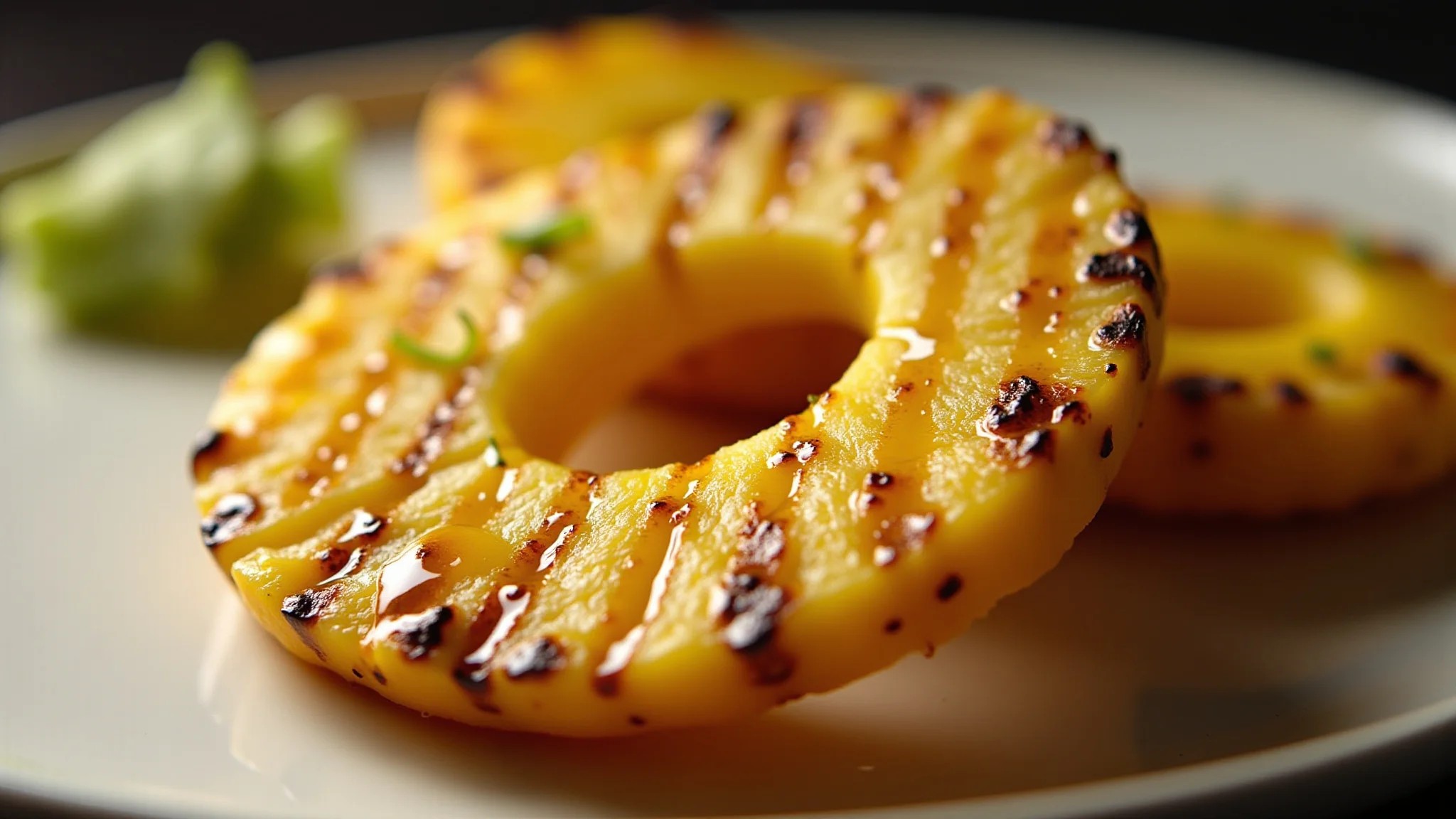 Abacaxi grelhado com mel, receita brasileira.