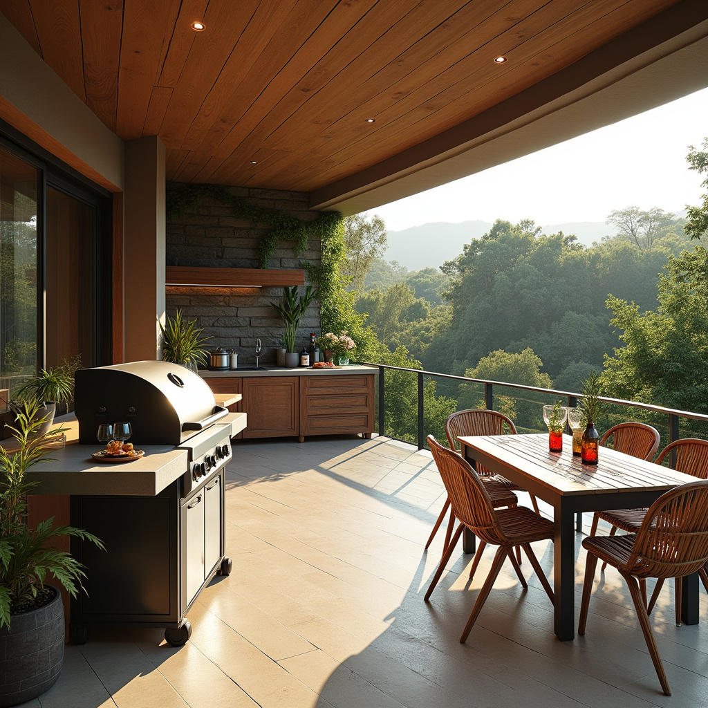 Spacious gourmet balcony with large electric grill, friends gathering, Brazilian design, natural Churrasqueira elétrica grande para varanda gourmet.