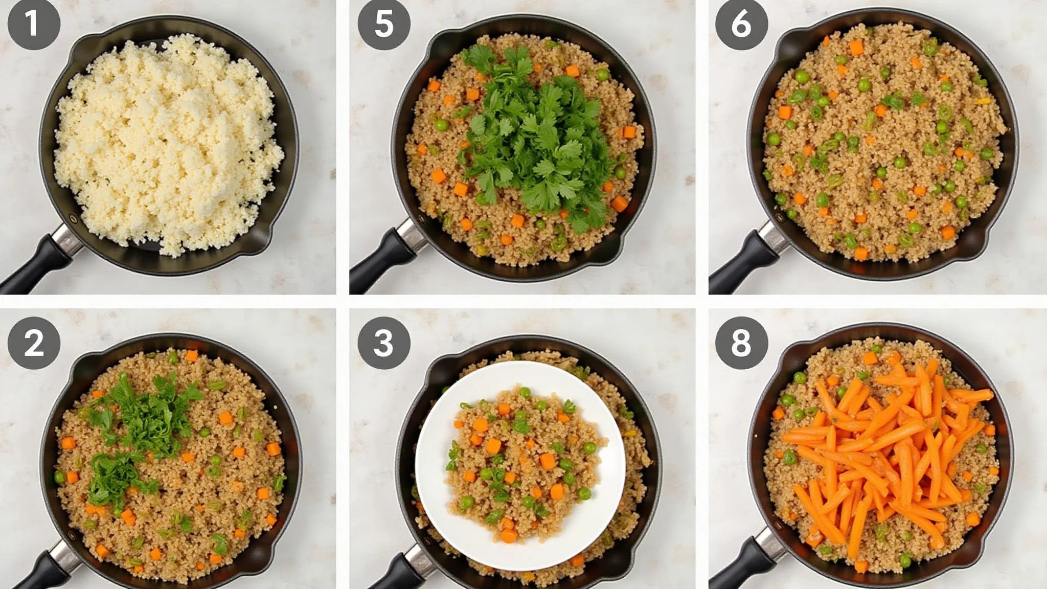 Receita de arroz integral com legumes.