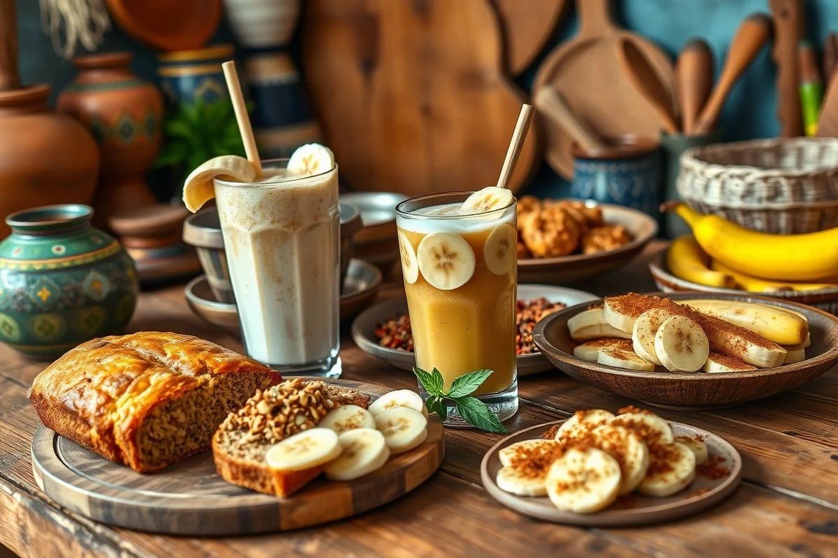 Receitas com banana: bolo, vitamina e banana com canela.