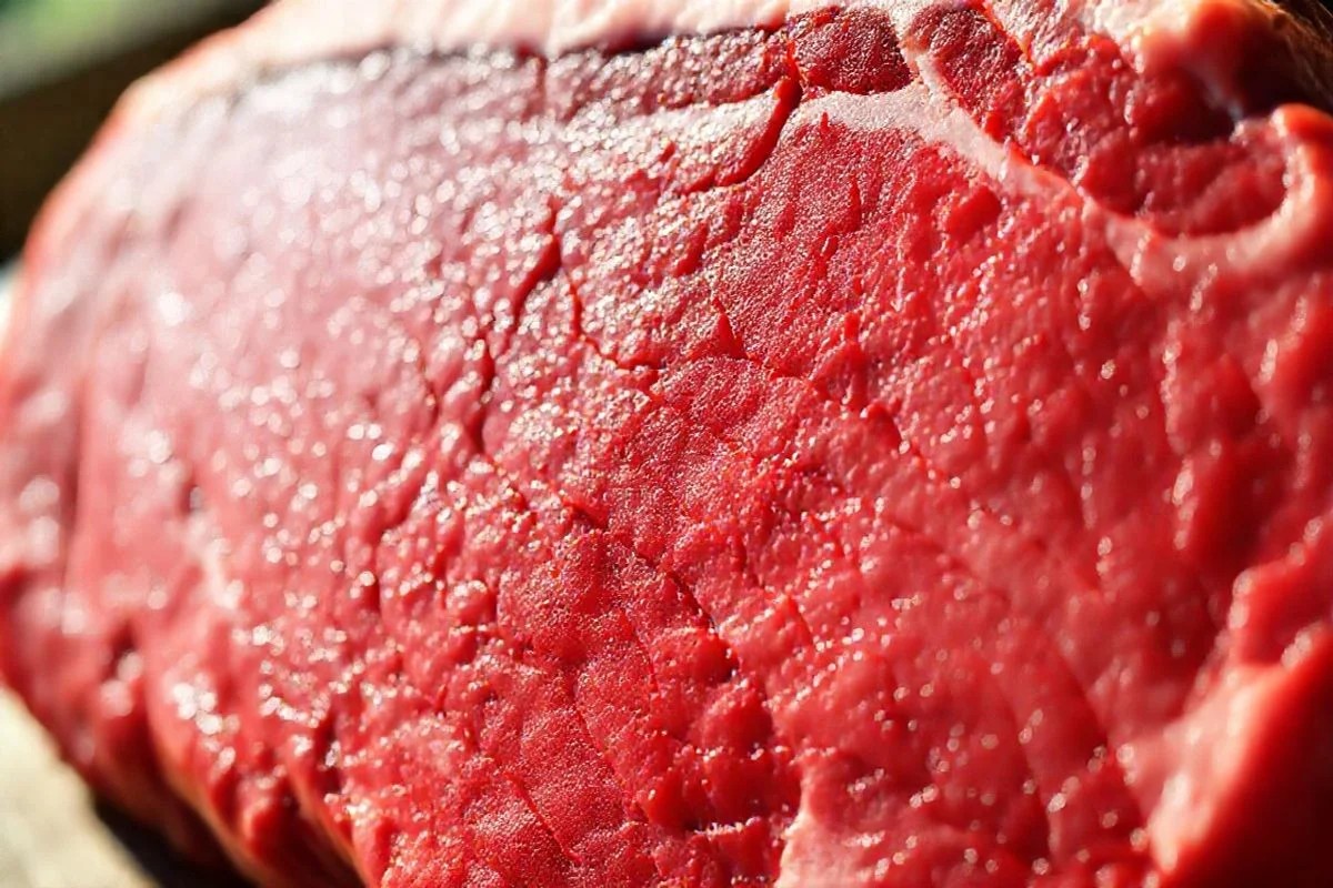 Picanha crua com marmoreio e capa de gordura, pronta para churrasco.