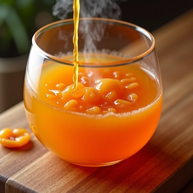 Ácido tartárico do tamarindo se dissolvendo na água quente, ilustrando o processo de digestão.