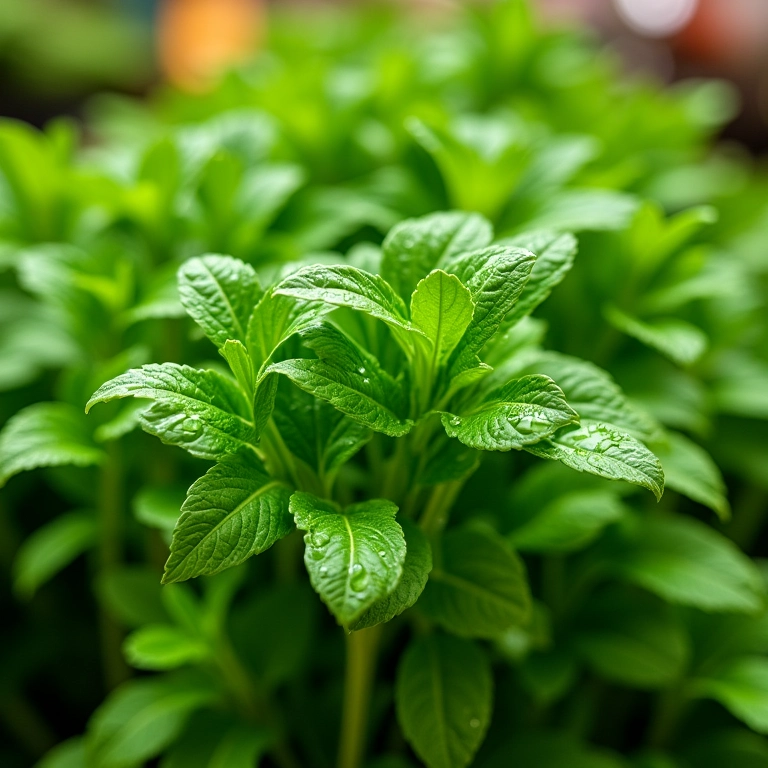 Agrião fresco com gotas de orvalho em feira brasileira.