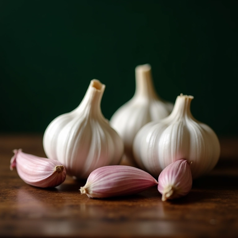 Alho cru em close-up, mostrando suas propriedades antifúngicas naturais.