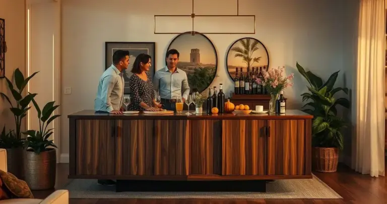 Aparador para Sala de Jantar Buffet e Bar em um só Móvel