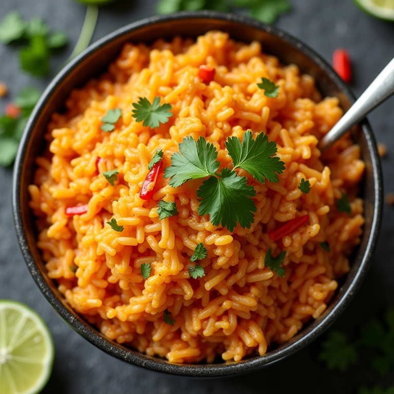 Arroz cremoso e picante com pimenta malagueta.