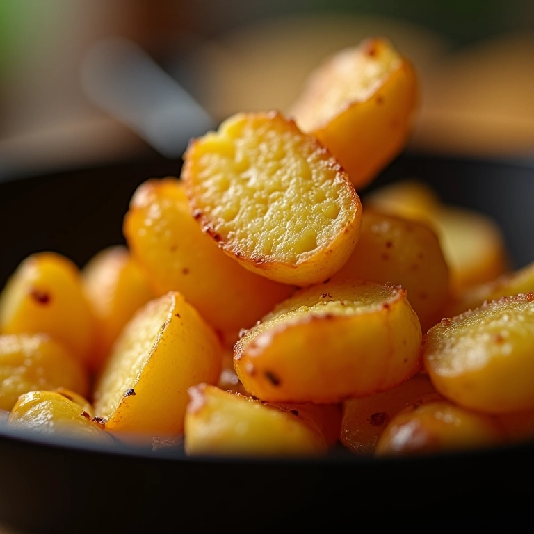 Batatas Asterix fritas, crocantes e douradas.