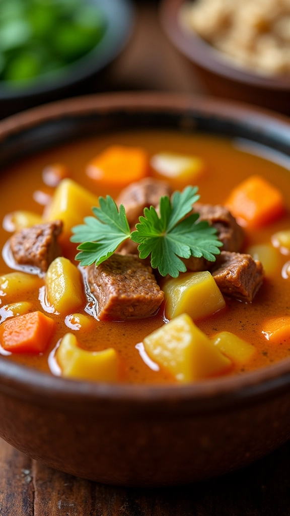 Caldo de Mandioca com Carne Seca, um clássico brasileiro.