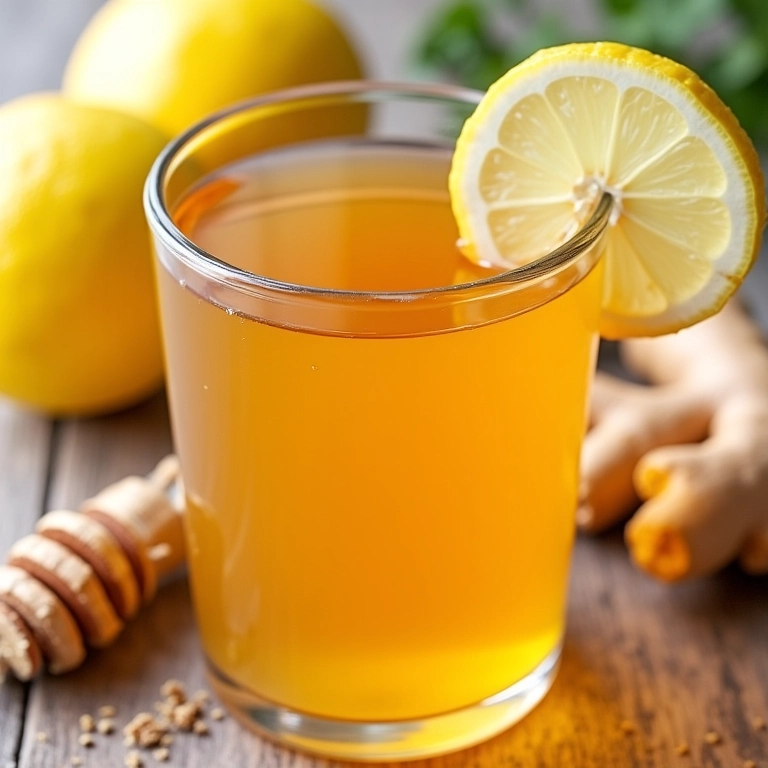 Chá de gengibre com benefícios para a saúde destacados.