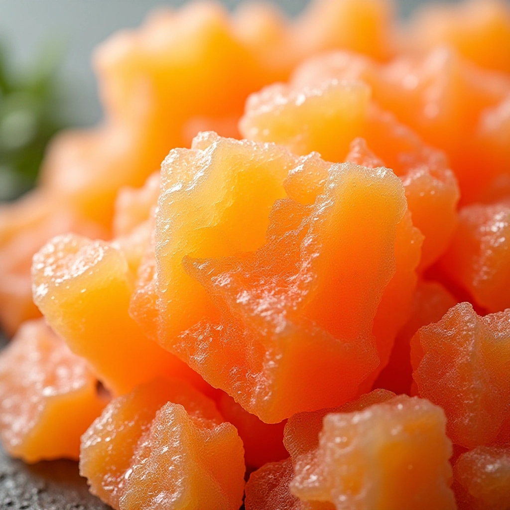 Close-up de legumes congelados mantendo a cor vibrante e os nutrientes.