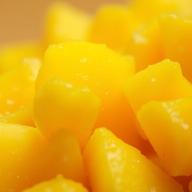Close-up de pedaços de abacaxi com gotas brilhantes, aludindo à qualidade do sêmen e saúde masculina.