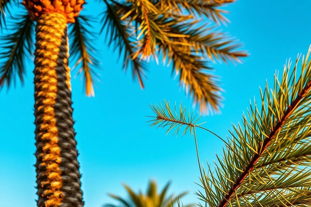 Palmeira Carnaúba sob céu azul do sertão nordestino. Beleza e resistência.