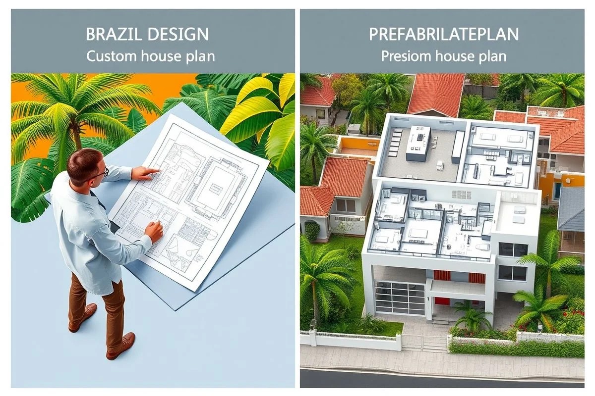 Tabela comparativa: projeto personalizado vs planta pronta.