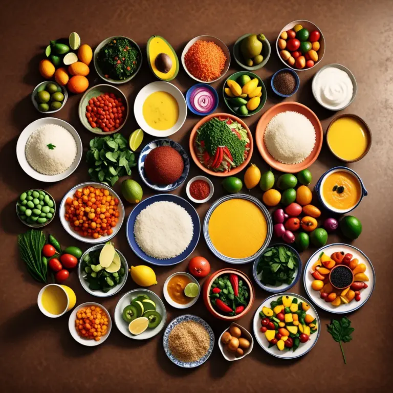 Cozinha vibrante com ingredientes diversos para trocas inteligentes e criativas na culinária.