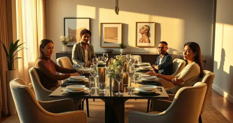 Decoração de Sala de Jantar Moderna e Elegante