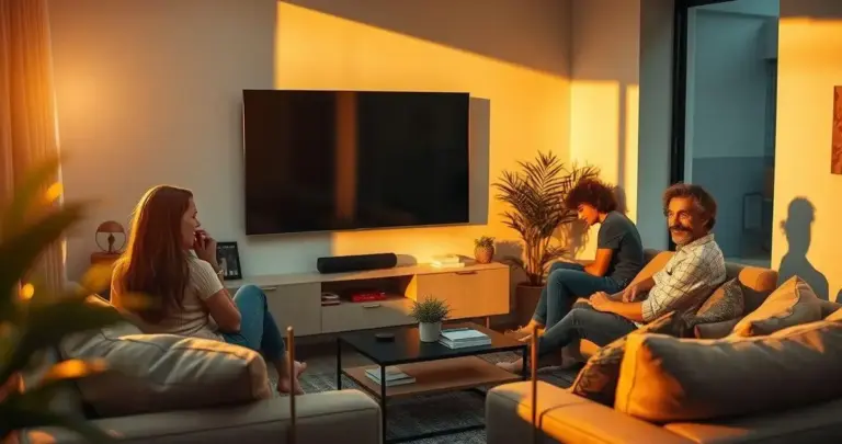 Decoração de Sala de TV Pequena com Painel e Rack