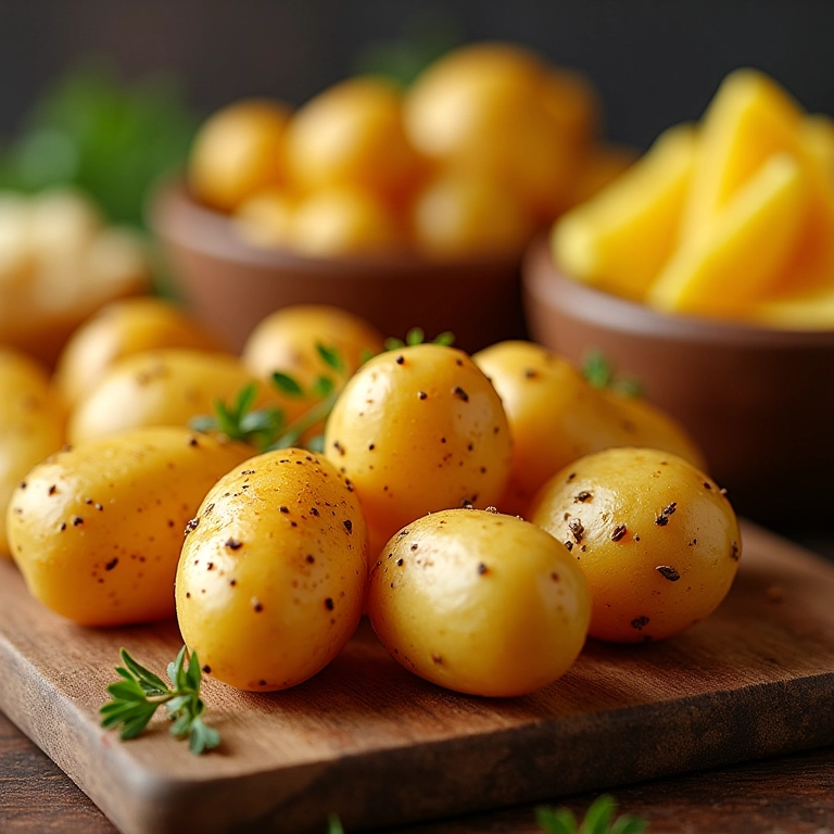 Diversos pratos de batata, mostrando a versatilidade do alimento e opções sem glúten.
