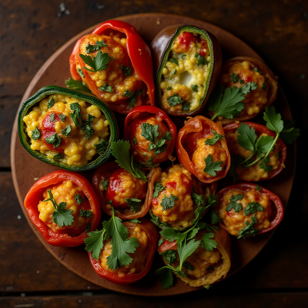 Diversos pratos rápidos e fáceis com legumes e verduras em uma mesa de madeira.