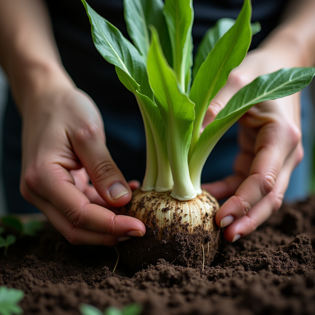 Dividing peace lily roots for propagation. Close-up on roots, hands, soil. Professional Dividindo raízes do lírio da paz para fazer mudas.