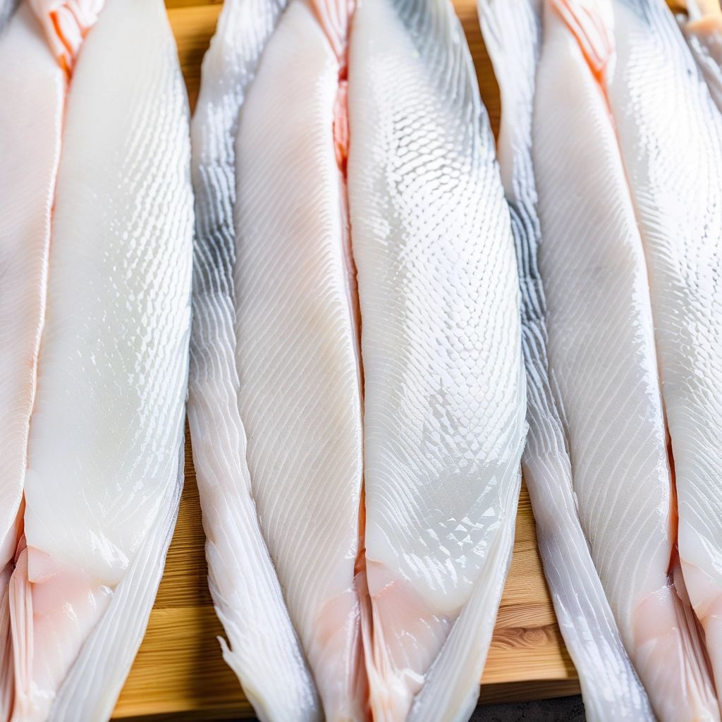 Filé de peixe branco fresco, pronto para ser usado no ceviche.