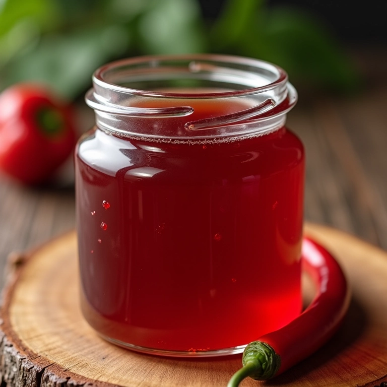 Geleia de jabuticaba com pimenta em pote de vidro.