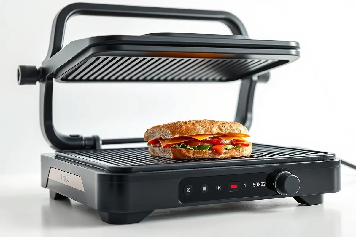 Misto quente sendo feito em grill elétrico moderno