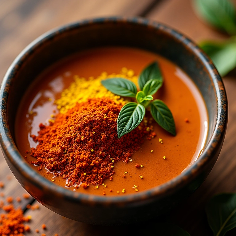 Jiló temperado com especiarias brasileiras em uma tigela.