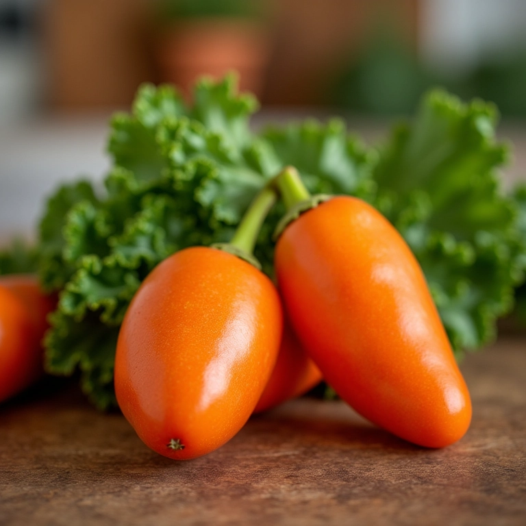 Jilós frescos em uma cozinha vibrante com decoração brasileira.