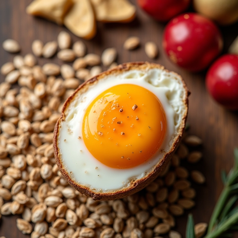 Ovo de linhaça com ingredientes ricos em fibras.
