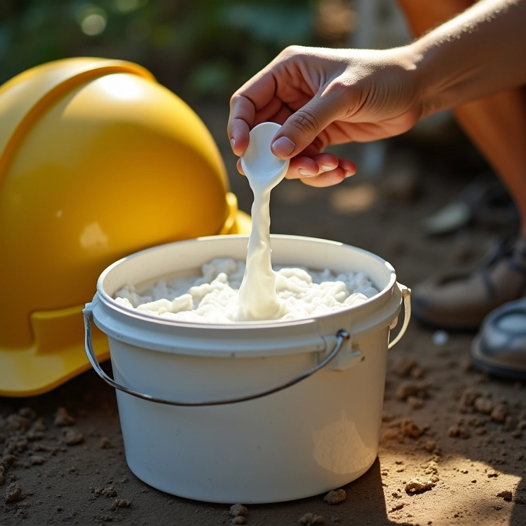 Preparando solução de limpeza para lavar o forro do capacete.