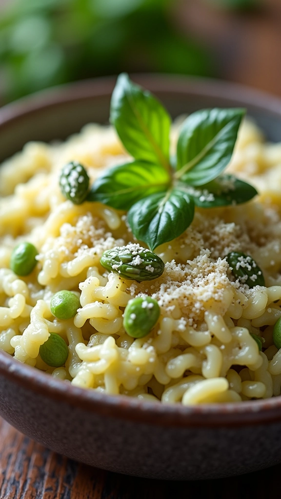 Risoto cremoso de aspargos: sofisticação ao seu alcance.