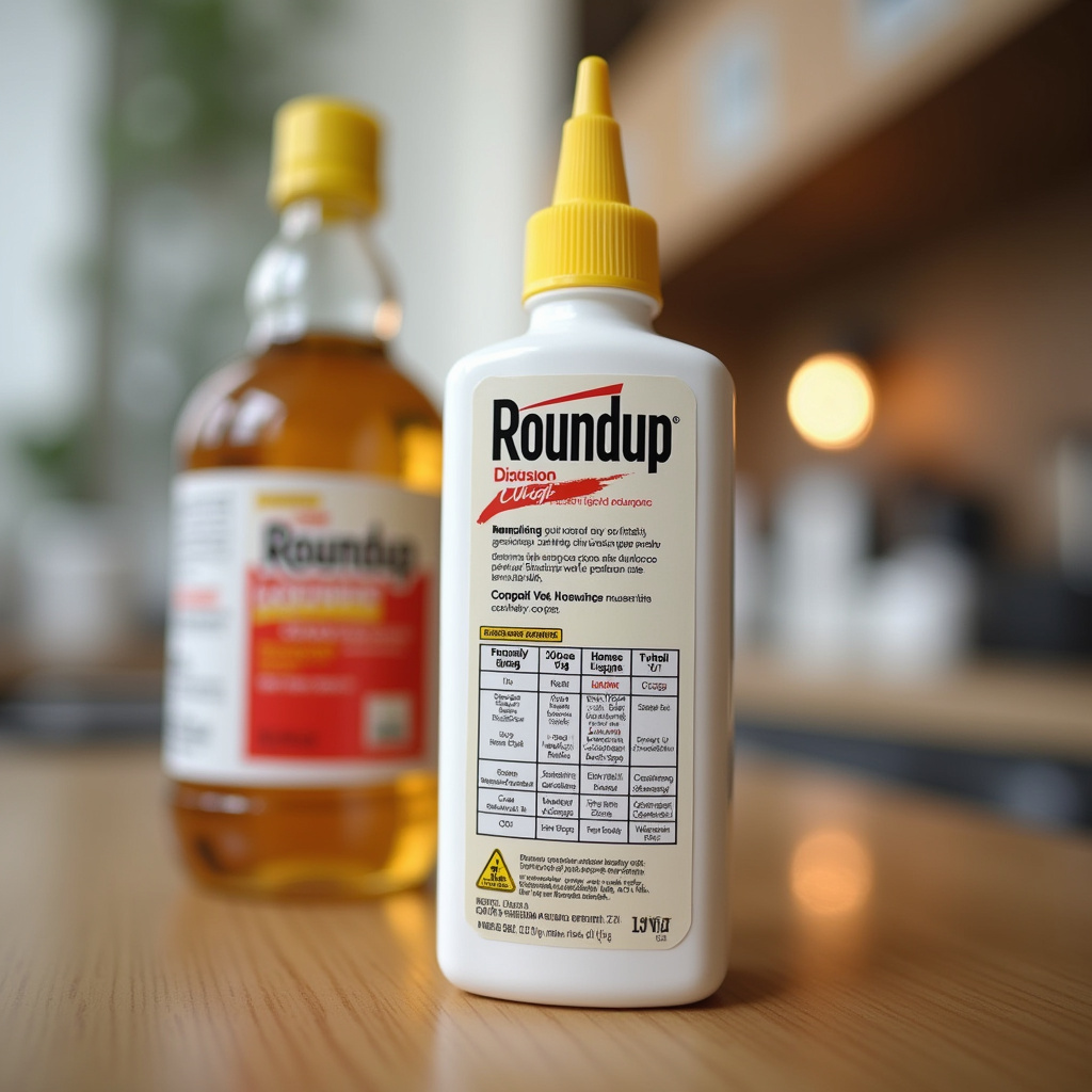 Roundup dosage chart, close-up, professional product photography, 8K quality, sharp focus, Tabela de dosagem do Roundup para diferentes plantas daninhas.