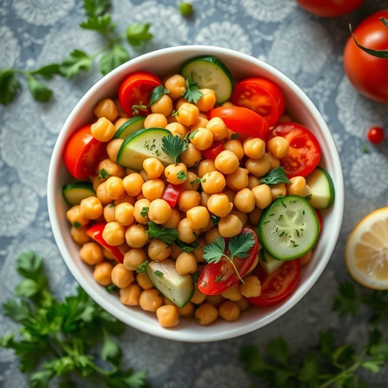 Salada de grão de bico: sabor e saúde em um só legume.