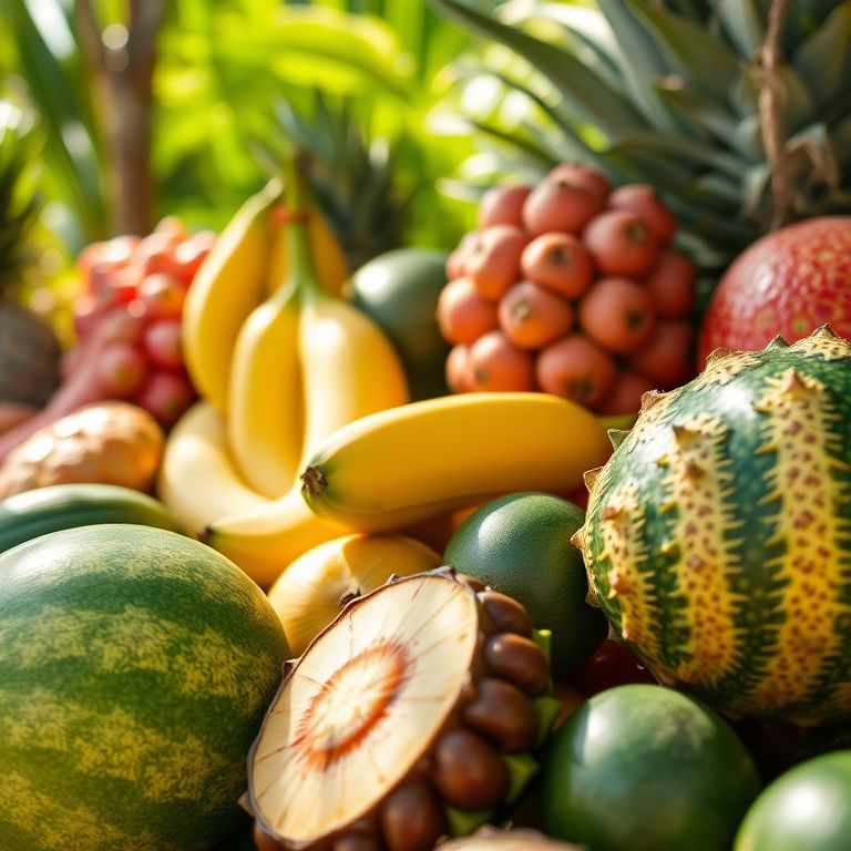 Salak entre outras frutas tropicais.