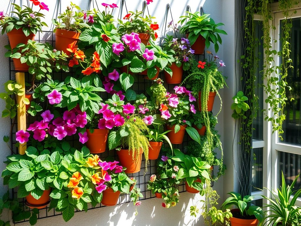 Jardim vertical em varanda pequena: transforme seu espaço com plantas e flores