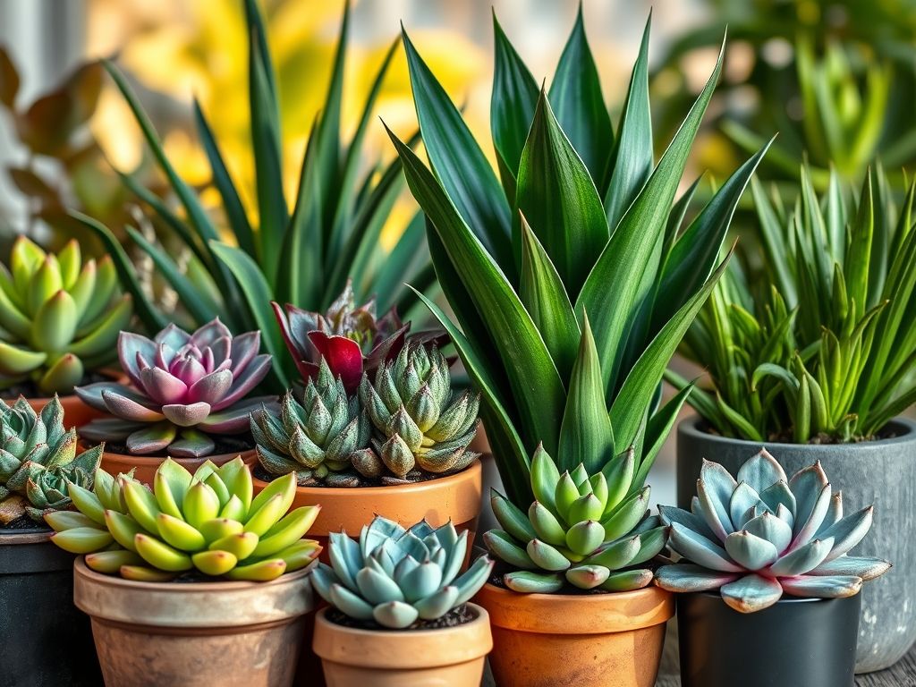 Top 4 plantas fáceis de cuidar para iniciantes em jardinagem amadora: suculentas, zamioculca, espada de são jorge, lírio da paz