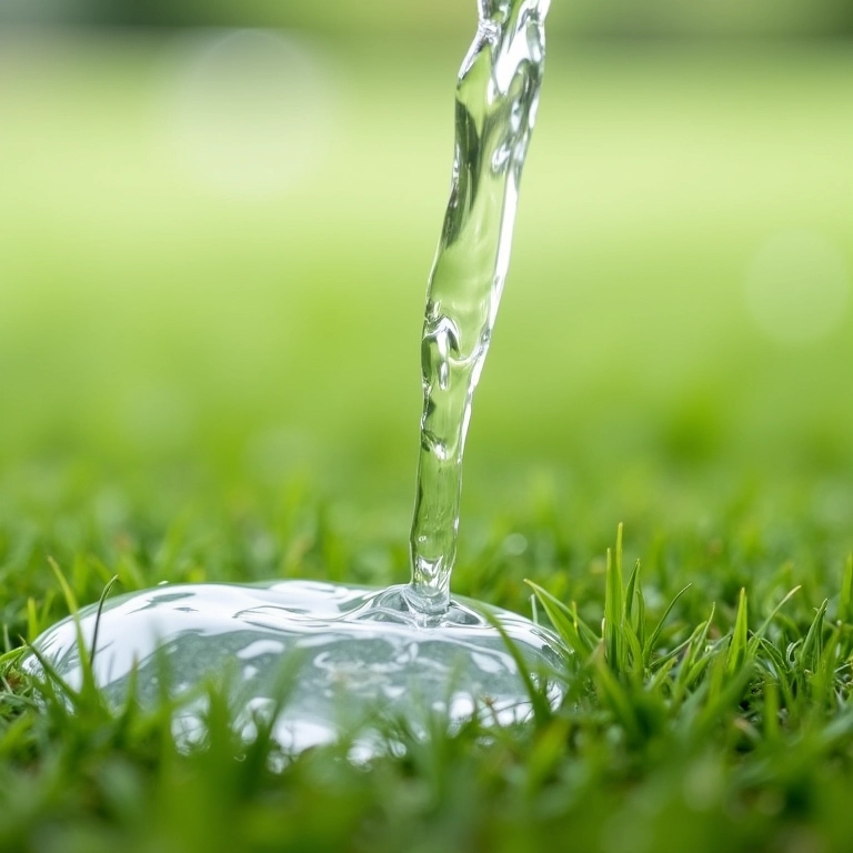 Vinagre branco sendo despejado em mancha de grama.