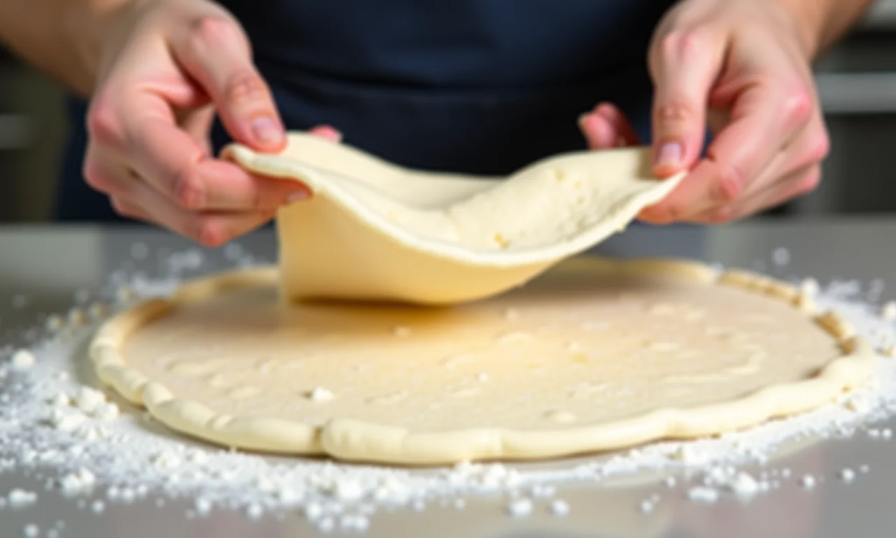 Abrindo a massa do pão sírio.
