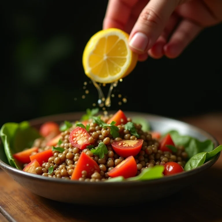 Adicionando um toque cítrico à salada de lentilha
