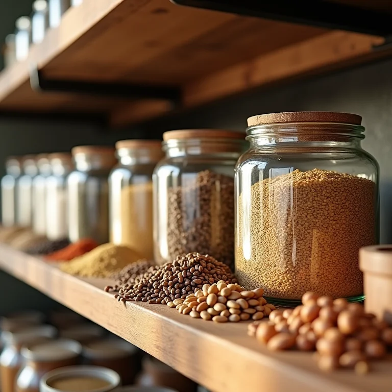 Alimentos a granel em potes de vidro em loja zero desperdício.