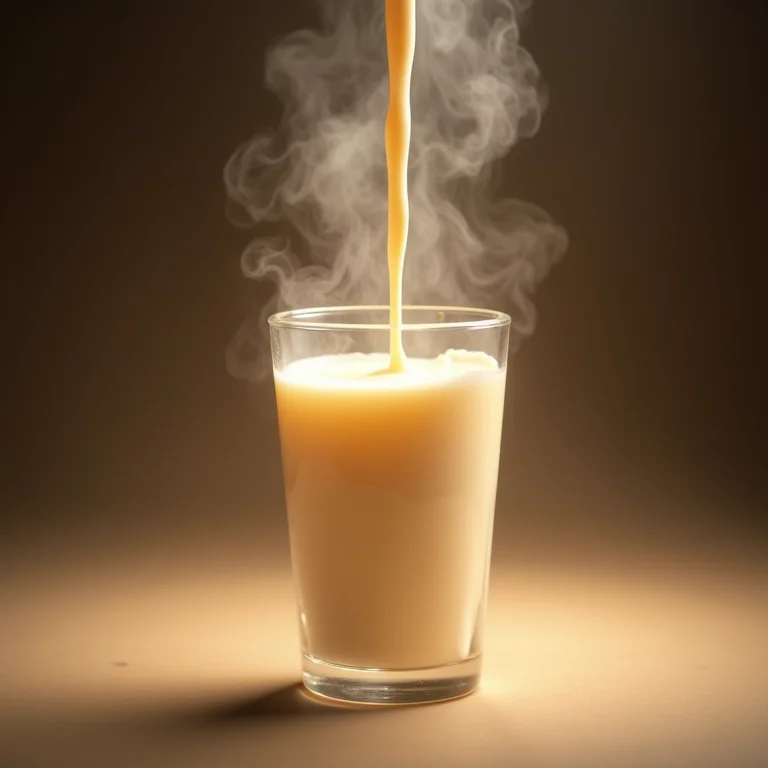 Ambrosia feita com leite desnatado, mostrando vapor e cor ligeiramente diferente.