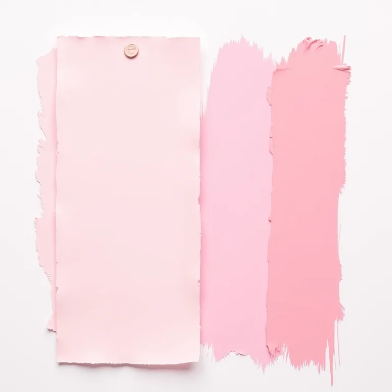 Amostras de tinta rosa em tons quentes e frios
