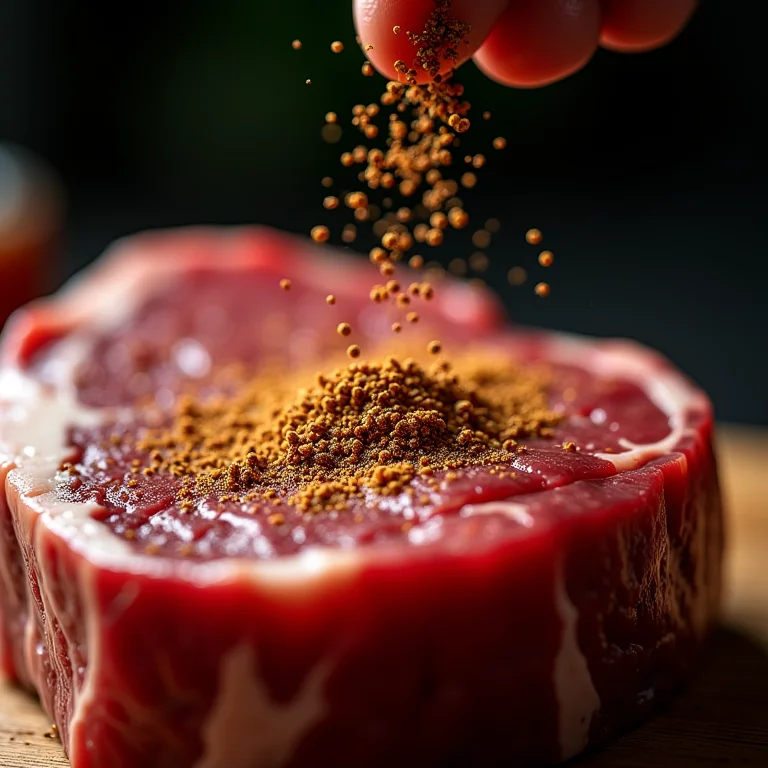 Bahar amaciando a carne crua