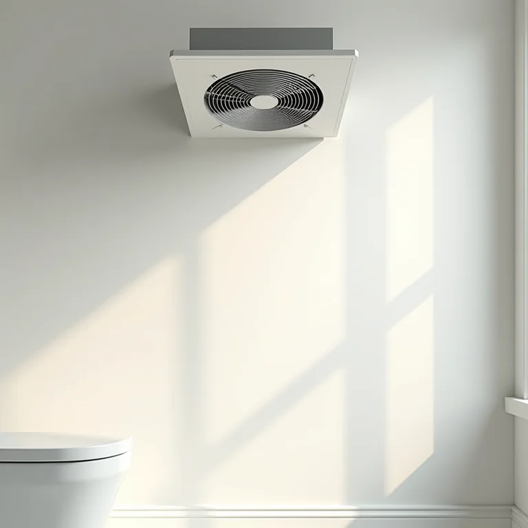 Banheiro com exaustor limpo garantindo a qualidade do ar