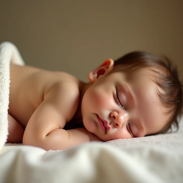 Bebê dormindo tranquilamente após massagem para cólicas
